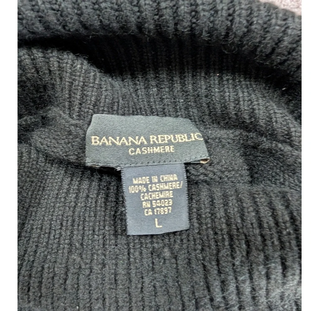 Banana Republic Mens 100% Cashmere Turtleneck Sweater Gray Large Charcoal Knit